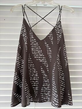 Brownish gray and White Spotted Strappy Cami Top